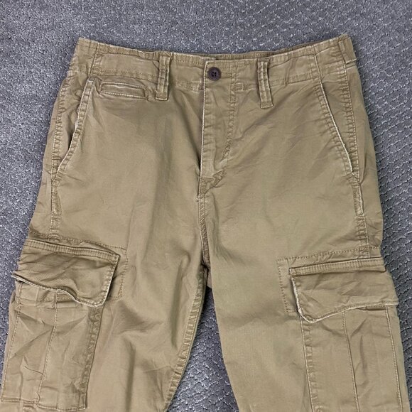 American Eagle Flex Cargo Pants Men's 30 x 32 Fits 31 x 28 Khaki Tan Stretch - Picture 2 of 13